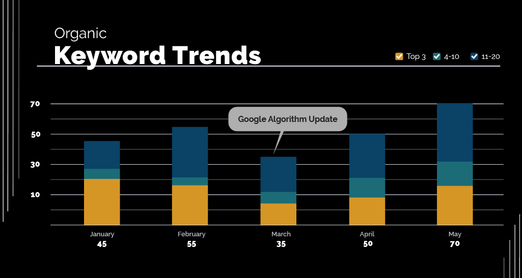 organic keyword trends after Google Algorithm Update